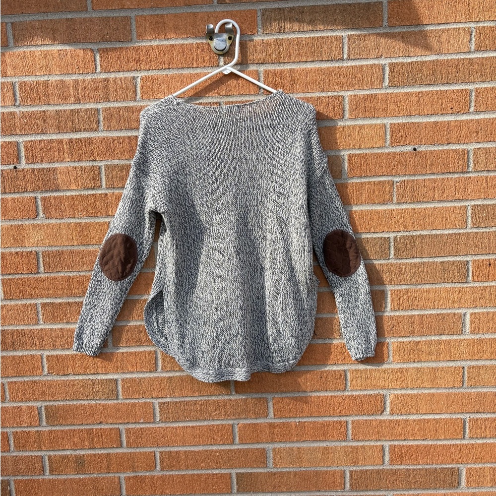 Harper Heritage  V-Neck Sweater with Brown Elbow Patches - Picture 4 of 5
